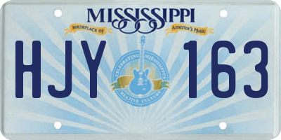 MS license plate HJY163