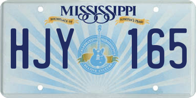 MS license plate HJY165