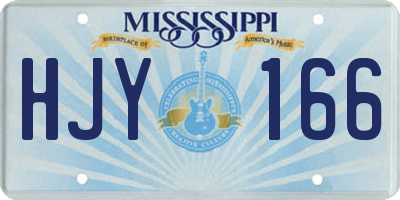 MS license plate HJY166
