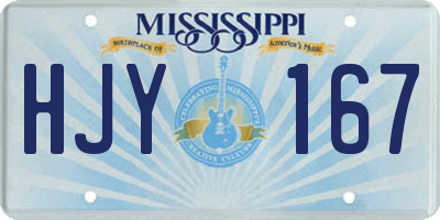 MS license plate HJY167