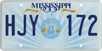 MS license plate HJY172