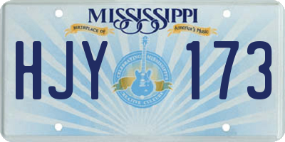 MS license plate HJY173