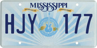 MS license plate HJY177