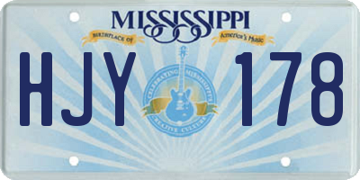 MS license plate HJY178