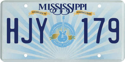 MS license plate HJY179