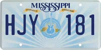 MS license plate HJY181