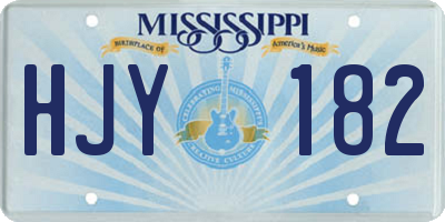 MS license plate HJY182