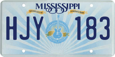 MS license plate HJY183