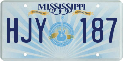 MS license plate HJY187