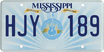 MS license plate HJY189