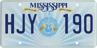 MS license plate HJY190