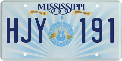 MS license plate HJY191