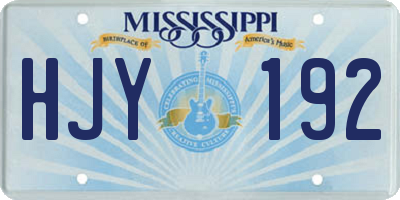 MS license plate HJY192