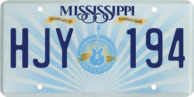 MS license plate HJY194