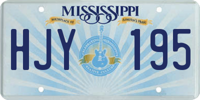 MS license plate HJY195