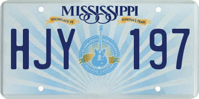MS license plate HJY197