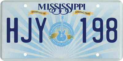 MS license plate HJY198