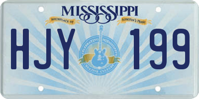 MS license plate HJY199