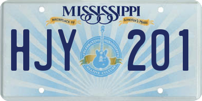 MS license plate HJY201