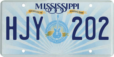 MS license plate HJY202
