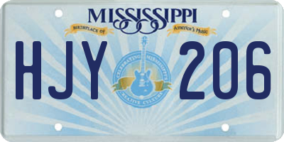 MS license plate HJY206