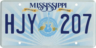 MS license plate HJY207