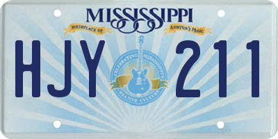 MS license plate HJY211
