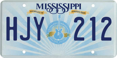 MS license plate HJY212