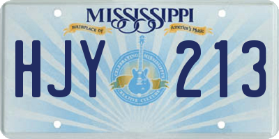 MS license plate HJY213