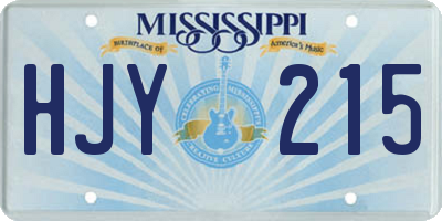 MS license plate HJY215
