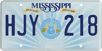 MS license plate HJY218