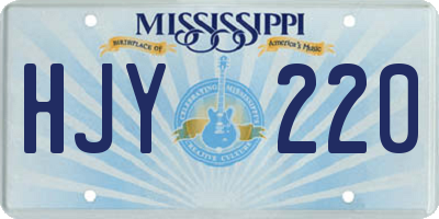 MS license plate HJY220