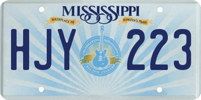 MS license plate HJY223