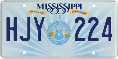 MS license plate HJY224
