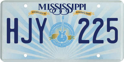 MS license plate HJY225
