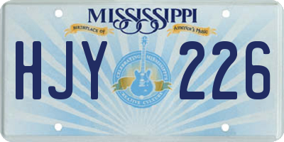MS license plate HJY226
