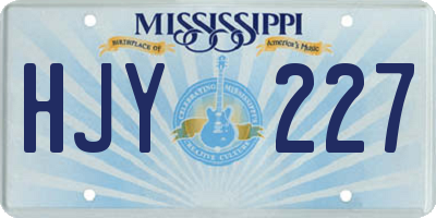 MS license plate HJY227