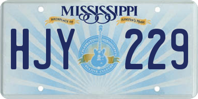 MS license plate HJY229