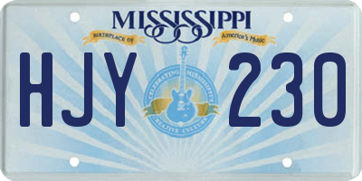 MS license plate HJY230