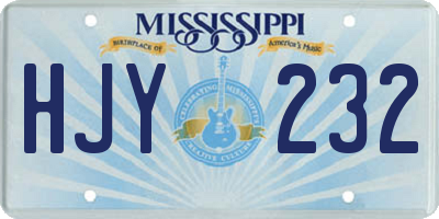 MS license plate HJY232