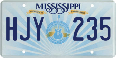 MS license plate HJY235