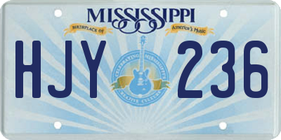 MS license plate HJY236
