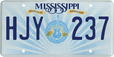 MS license plate HJY237