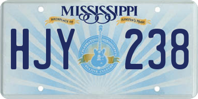 MS license plate HJY238