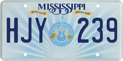 MS license plate HJY239