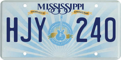 MS license plate HJY240