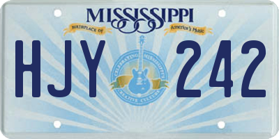 MS license plate HJY242