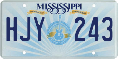 MS license plate HJY243