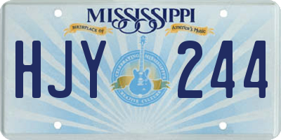 MS license plate HJY244