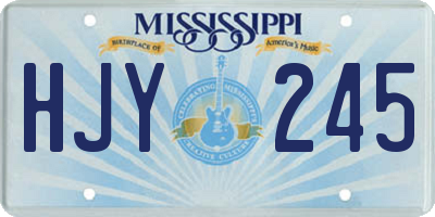 MS license plate HJY245